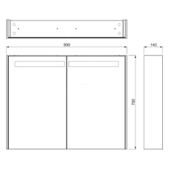 Spiegelkast Met Verlichting Modulo 70x70cm Mat Zwart -Badkamer Verkoop spiegelkast met verlichting modulo 70x70cm mat zwart k99 0700 59008 01 4