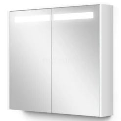 Spiegelkast Met Verlichting Modulo 80x70cm Hoogglans Wit