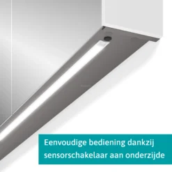 Spiegelkast Met Verlichting Modulo 80x70cm Hoogglans Wit -Badkamer Verkoop spiegelkast met verlichting modulo 80x70cm hoogglans wit k99 0800 59008 04 3