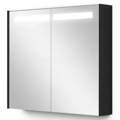 Spiegelkast Met Verlichting Modulo 80x70cm Hoogglans Zwart