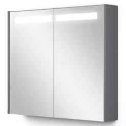 Spiegelkast Met Verlichting Modulo 80x70cm Middengrijs