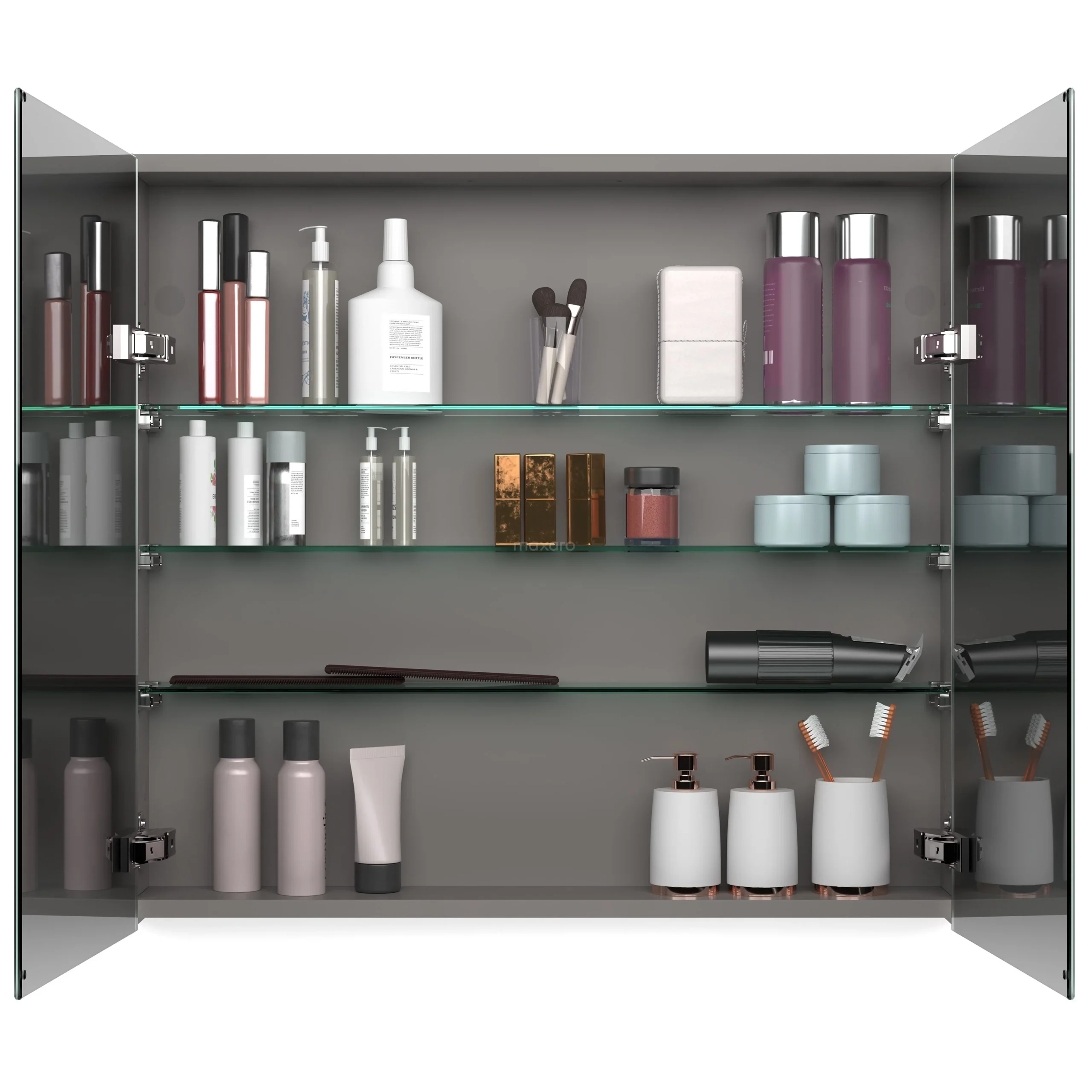 Spiegelkast Met Verlichting Modulo 90x70cm Donkerbruin Eiken 2 Spiegelkast Met Verlichting Modulo 90x70cm Donkerbruin Eiken - Afbeelding 2