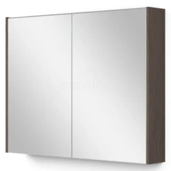 Spiegelkast Met Verlichting Modulo 90x70cm Donkerbruin Eiken