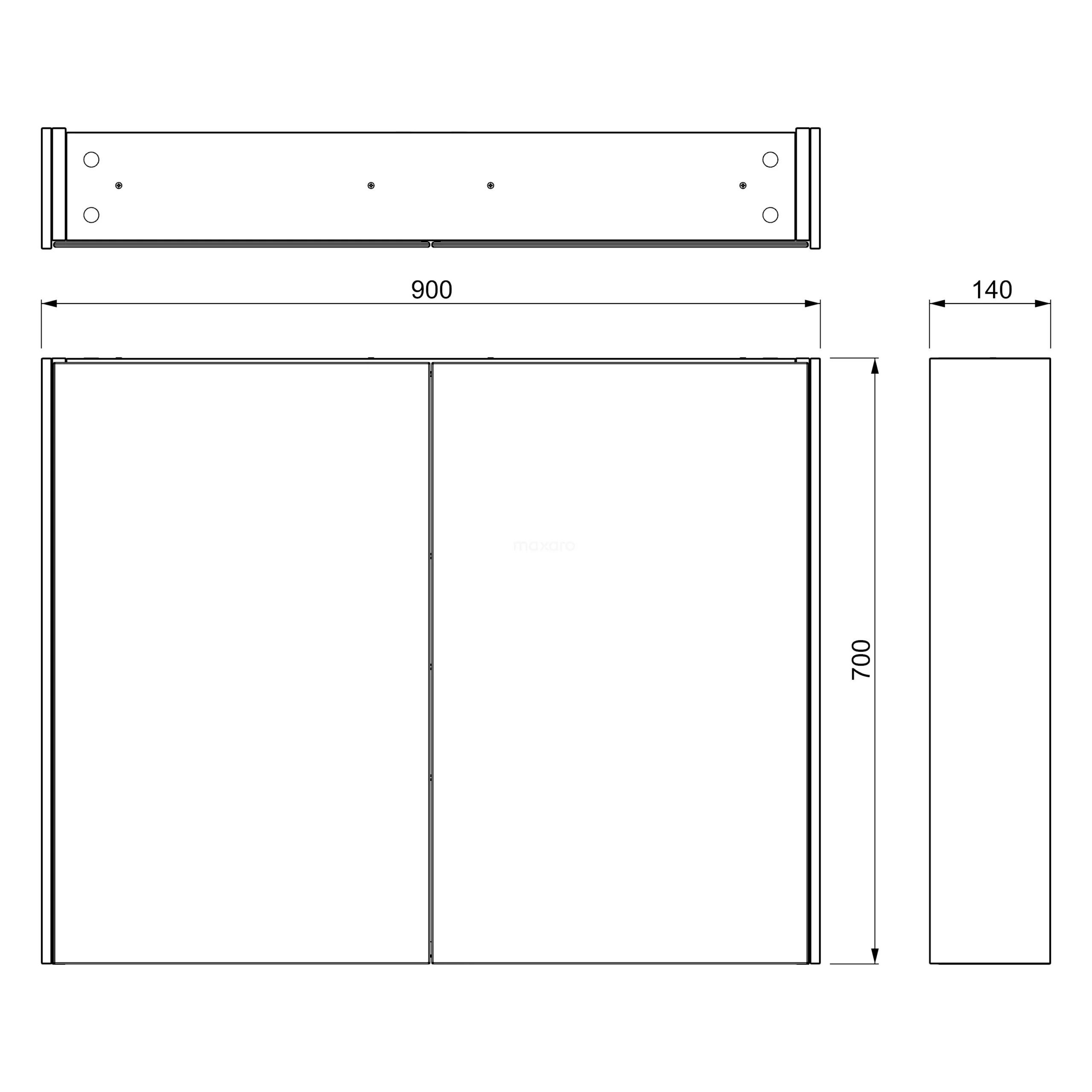 Spiegelkast Met Verlichting Modulo 90x70cm Donkerbruin Eiken 5 Spiegelkast Met Verlichting Modulo 90x70cm Donkerbruin Eiken - Afbeelding 5
