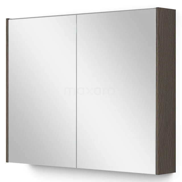 Spiegelkast Met Verlichting Modulo 90x70cm Donkerbruin Eiken 1 Spiegelkast Met Verlichting Modulo 90x70cm Donkerbruin Eiken