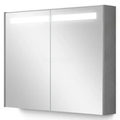 Spiegelkast Met Verlichting Modulo 90x70cm Lichtgrijs Beton