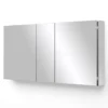 Spiegelkast Mio 125x66cm Aluminium 3 Deuren