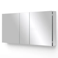 Spiegelkast Mio 125x66cm Aluminium 3 Deuren