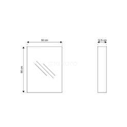 Spiegelkast Mio 50x66cm Aluminium 1 Deur -Badkamer Verkoop spiegelkast mio 50x66cm aluminium 1 deur k03 0500 45605 4