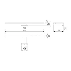 Spiegelverlichting L115 LED 50cm Zwart -Badkamer Verkoop spiegelverlichting l115 led 50cm zwart l115 7244 4