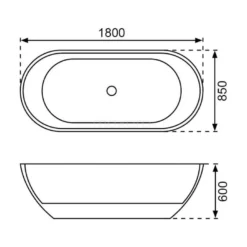 Tesino Vrijstaand Bad | 180x85cm Solid Surface Mat Wit -Badkamer Verkoop tesino vrijstaand bad 180x85cm solid surface mat wit vsb11 mn 7