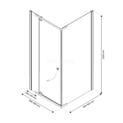 Topaz Douchecabine | 90x90 Cm Chroom Draaideur Vierkant -Badkamer Verkoop topaz douchecabine 90x90 cm chroom draaideur vierkant l6305 0900 8