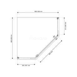 Topaz Douchecabine | 90x90 Cm Chroom Draaideur Vijfhoek -Badkamer Verkoop topaz douchecabine 90x90 cm chroom draaideur vijfhoek d6303 0900 7