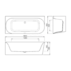 Velino Hoekbad | 180x80cm Acryl Glans Wit Links -Badkamer Verkoop velino hoekbad 180x80cm acryl glans wit links vsa74l 7