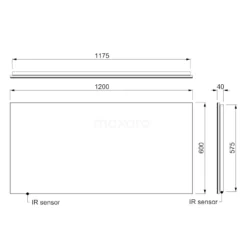 Vivo Badkamerspiegel Met Ledverlichting | 120x60cm IR Sensor -Badkamer Verkoop vivo badkamerspiegel met ledverlichting 120x60cm ir sensor m40 1200 43080 2