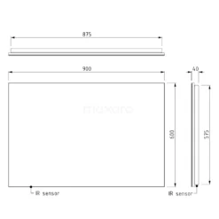 Vivo Badkamerspiegel Met Ledverlichting | 90x60cm IR Sensor -Badkamer Verkoop vivo badkamerspiegel met ledverlichting 90x60cm ir sensor m40 0900 43080 2