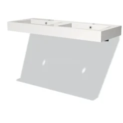 Vrijhangende Wastafel Mura 120 Cm Mineraalmarmer 2 Kraangaten