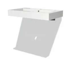 Vrijhangende Wastafel Mura 80 Cm Mineraalmarmer 1 Kraangat