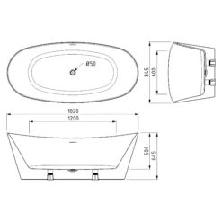 Vrijstaand Bad Aurino 180x85cm Acryl Glans Wit -Badkamer Verkoop vrijstaand bad aurino 180x85cm acryl glans wit vsa77 7