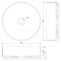 Badkamer Verkoop -Badkamer Verkoop waskom clasico keramiek mat wit 355x12cm rond k120 0280mw 1