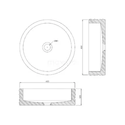 Waskom Novanta Natuursteen Blue Stone 40x12cm Rond -Badkamer Verkoop waskom novanta natuursteen blue stone 40x12cm rond n128 0052 3