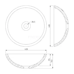 Waskom Novanta Natuursteen Blue Stone 40x14cm Rond -Badkamer Verkoop waskom novanta natuursteen blue stone 40x14cm rond n128 0031 2