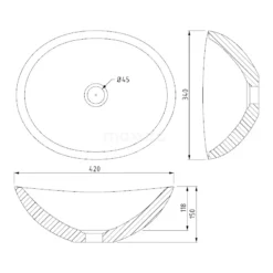 Waskom Novanta Natuursteen Blue Stone 42x34cm Ovaal -Badkamer Verkoop waskom novanta natuursteen blue stone 42x34cm ovaal n128 0021 2