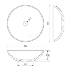 Waskom Quarto Quartz Mat Zwart 38x12cm Rond -Badkamer Verkoop waskom quarto quartz mat zwart 38x12cm rond q120 0040 2