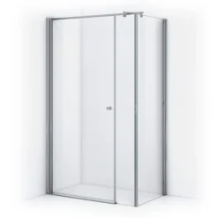 Zircon Comfort Douchecabine | 110x70 Cm Chroom Helder Glas Draaideur Rechthoek