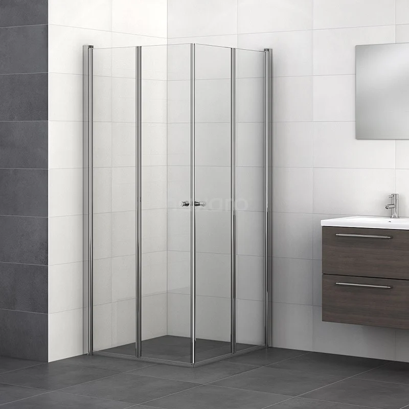 Zircon Comfort Douchecabine | 80x80 Cm Chroom Helder Glas Vouwdeur Vierkant 2 Zircon Comfort Douchecabine | 80x80 Cm Chroom Helder Glas Vouwdeur Vierkant - Afbeelding 2