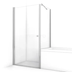 Zircon Comfort Douchecabine | 90x75 Cm Chroom Helder Glas Draaideur Rechthoek