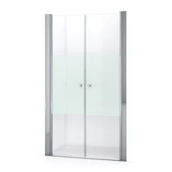 Zircon Comfort Douchedeur | 120 Cm Chroom Helder Met Matte Strook Pendeldeur