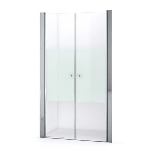 Zircon Comfort Douchedeur | 120 Cm Chroom Helder Met Matte Strook Pendeldeur 1 Zircon Comfort Douchedeur | 120 Cm Chroom Helder Met Matte Strook Pendeldeur