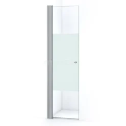 Zircon Comfort Douchedeur | 60 Cm Chroom Helder Met Matte Strook Pendeldeur