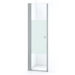 Zircon Comfort Douchedeur | 65 Cm Chroom Helder Met Matte Strook Draaideur