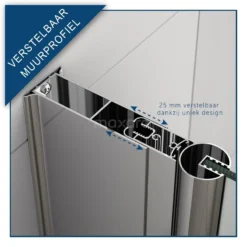 Zircon Comfort Douchedeur | 75 Cm Chroom Helder Met Matte Strook Draaideur -Badkamer Verkoop zircon comfort douchedeur 75 cm chroom helder met matte strook draaideur s0332 0769n 2