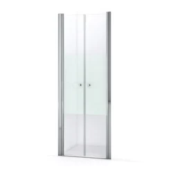 Zircon Comfort Douchedeur | 80 Cm Chroom Helder Met Matte Strook Pendeldeur