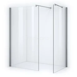 Zircon Comfort Inloopdouche | 120x70 Cm Chroom Helder Glas 2 Vaste Wanden