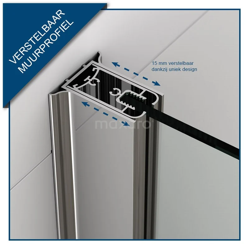 Zircon Comfort Inloopdouche | 120x80 Cm Chroom Helder Glas 2 Vaste Wanden 2 Zircon Comfort Inloopdouche | 120x80 Cm Chroom Helder Glas 2 Vaste Wanden - Afbeelding 2