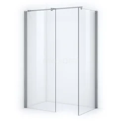 Zircon Comfort Inloopdouche | 90x70 Cm Chroom Helder Glas 2 Vaste Wanden